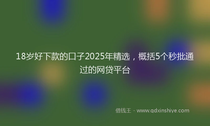 18岁好下款的口子2025年精选，概括5个秒批通过的网贷平台