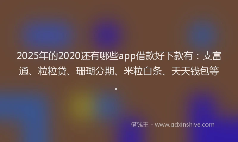 2025年的2020还有哪些app借款好下款有：支富通、粒粒贷、珊瑚分期、米粒白条、天天钱包等。