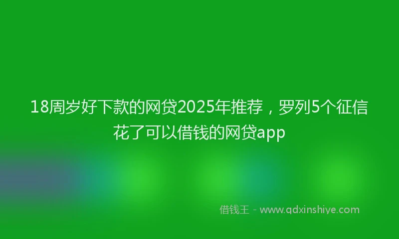 18周岁好下款的网贷2025年推荐，罗列5个征信花了可以借钱的网贷app