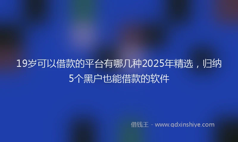 19岁可以借款的平台有哪几种2025年精选，归纳5个黑户也能借款的软件