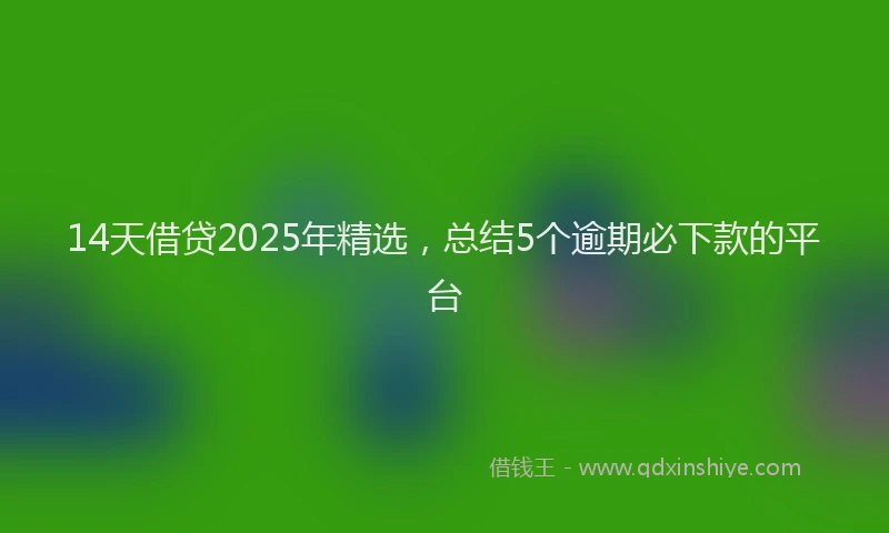 14天借贷2025年精选，总结5个逾期必下款的平台