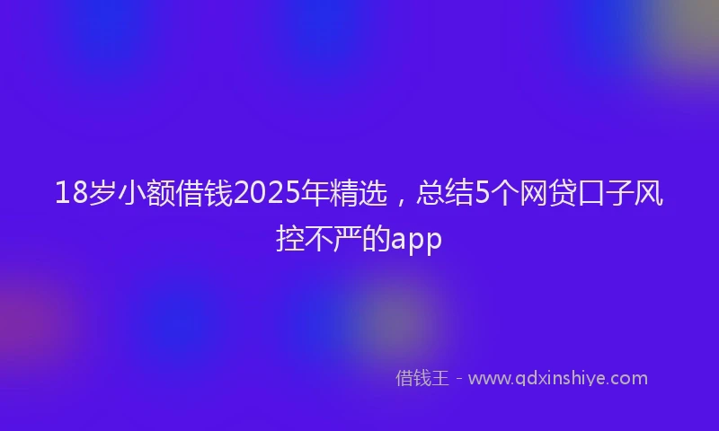 18岁小额借钱2025年精选，总结5个网贷口子风控不严的app