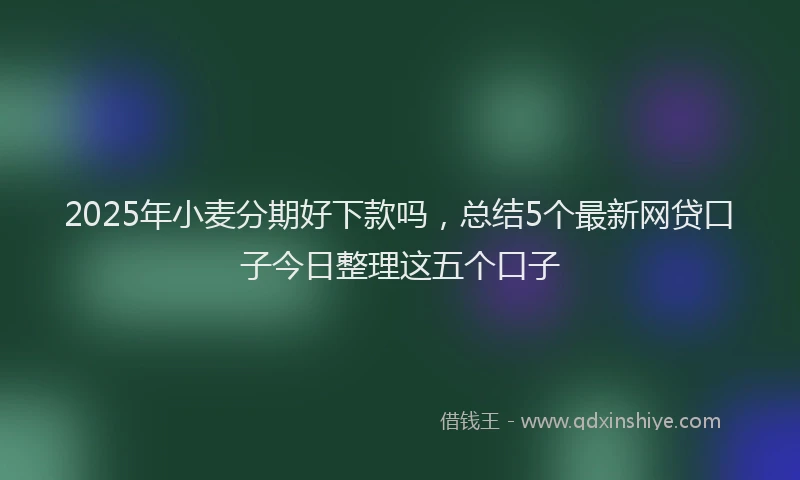 2025年小麦分期好下款吗，总结5个最新网贷口子今日整理这五个口子