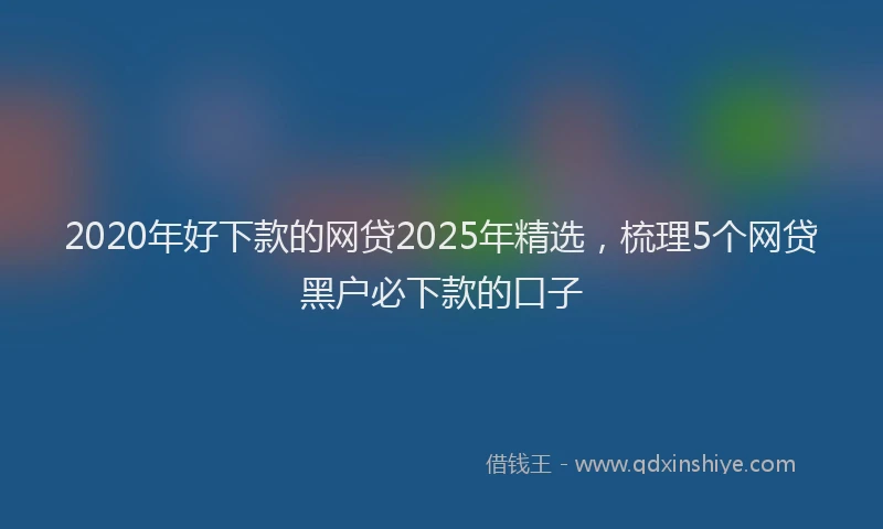 2020年好下款的网贷2025年精选，梳理5个网贷黑户必下款的口子