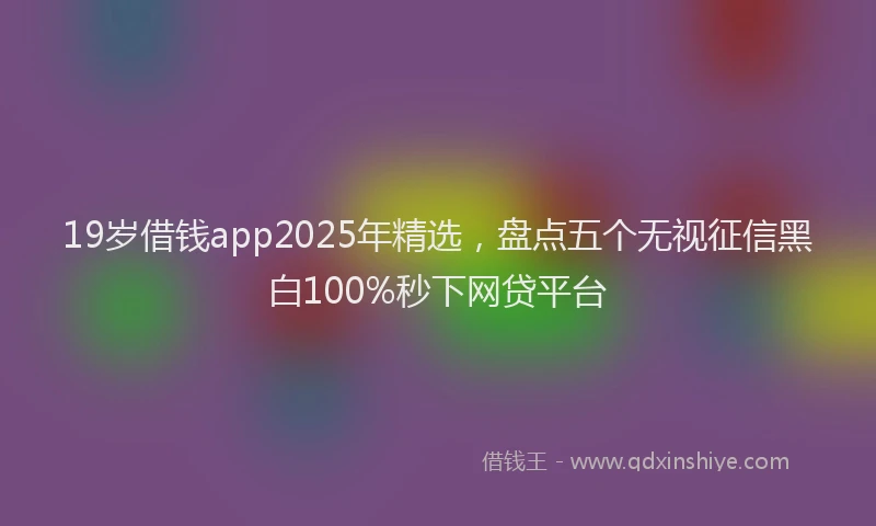 19岁借钱app2025年精选，盘点五个无视征信黑白100%秒下网贷平台