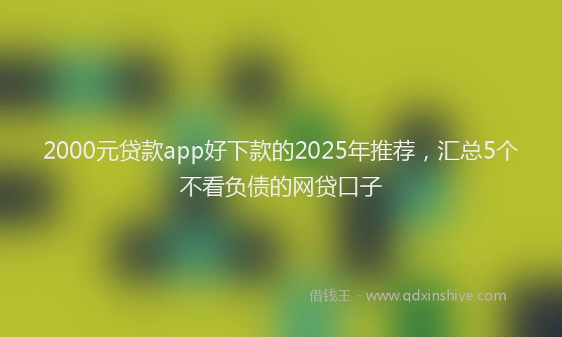 2000元贷款app好下款的2025年推荐，汇总5个不看负债的网贷口子