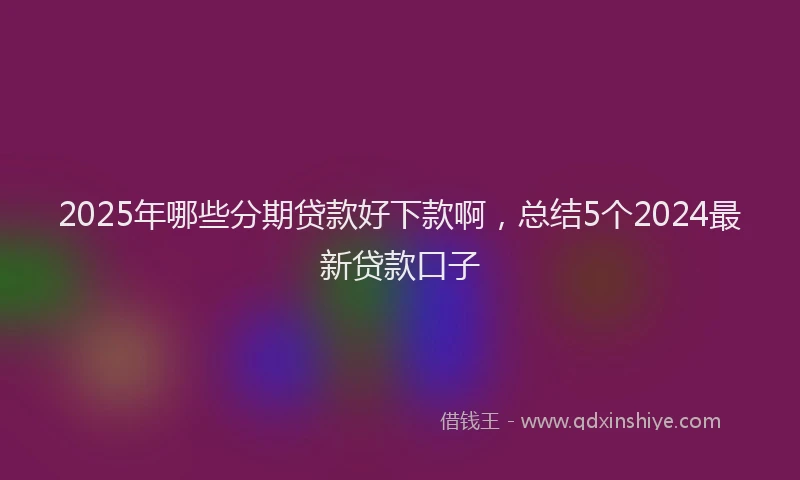 2025年哪些分期贷款好下款啊，总结5个2024最新贷款口子