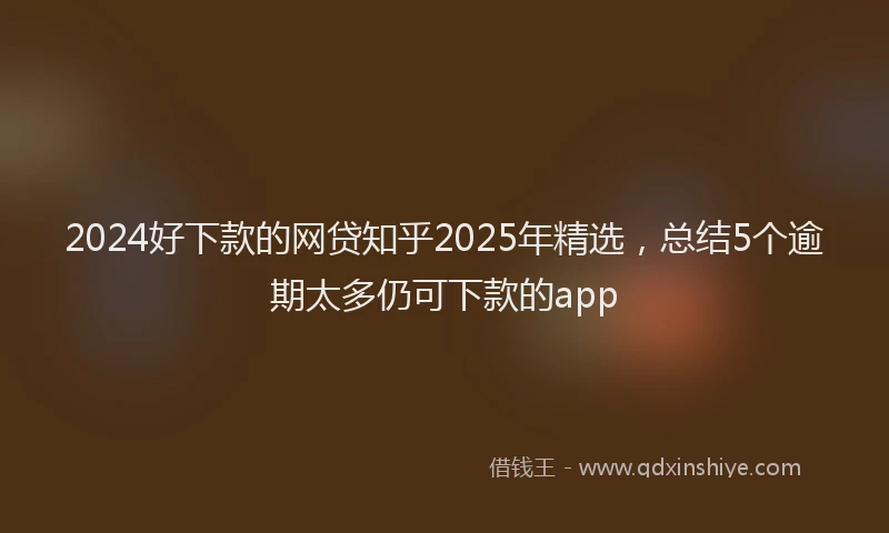 2024好下款的网贷知乎2025年精选，总结5个逾期太多仍可下款的app