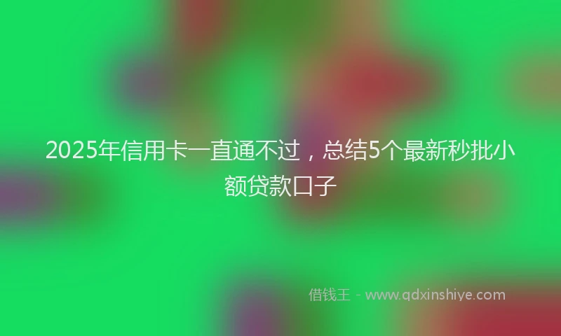 2025年信用卡一直通不过，总结5个最新秒批小额贷款口子