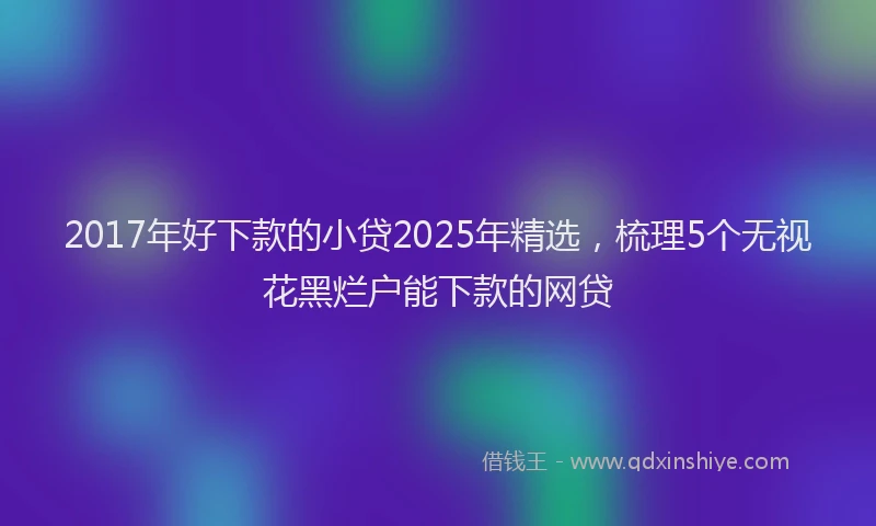 2017年好下款的小贷2025年精选，梳理5个无视花黑烂户能下款的网贷