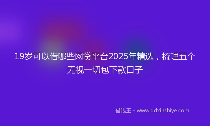19岁可以借哪些网贷平台2025年精选，梳理五个无视一切包下款口子