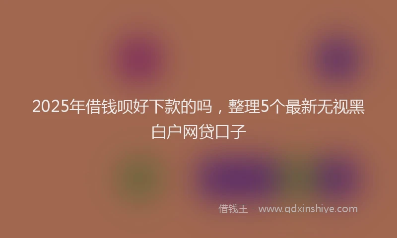 2025年借钱呗好下款的吗，整理5个最新无视黑白户网贷口子