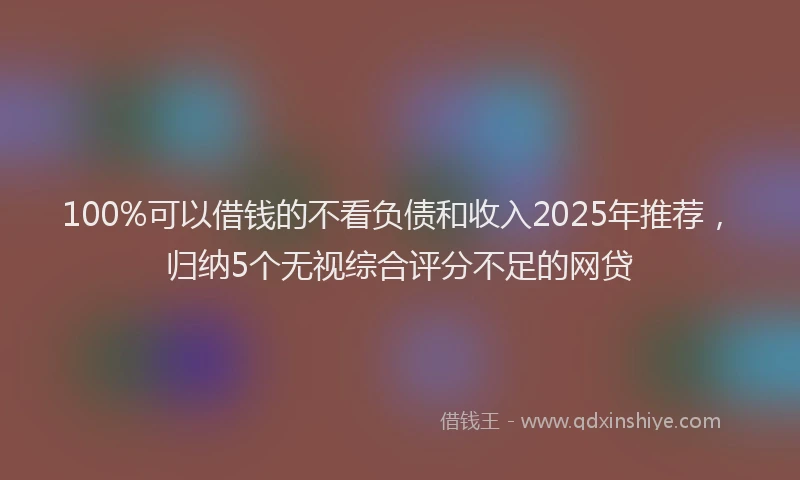 100%可以借钱的不看负债和收入2025年推荐，归纳5个无视综合评分不足的网贷