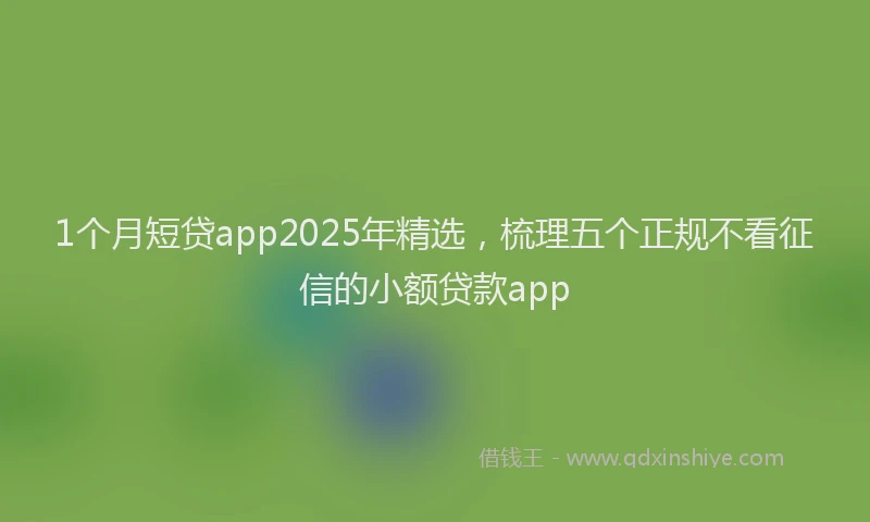 1个月短贷app2025年精选，梳理五个正规不看征信的小额贷款app