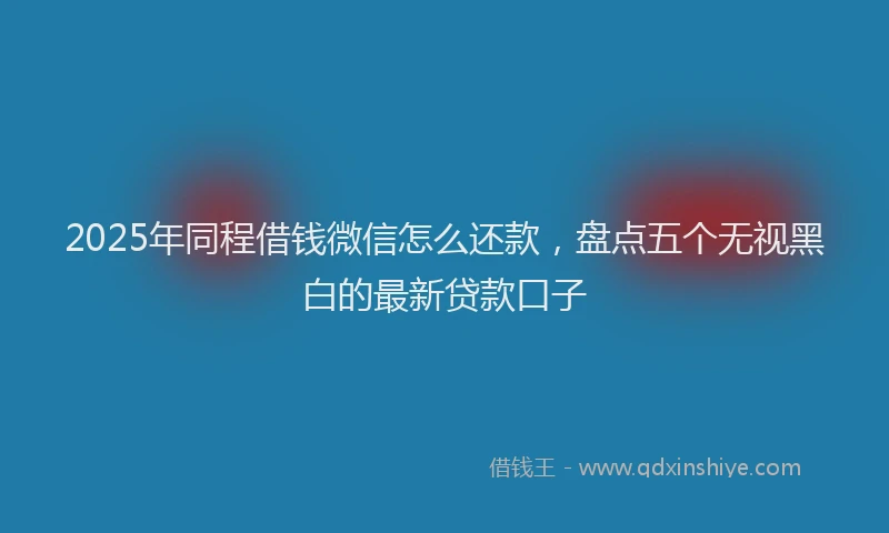 2025年同程借钱微信怎么还款，盘点五个无视黑白的最新贷款口子