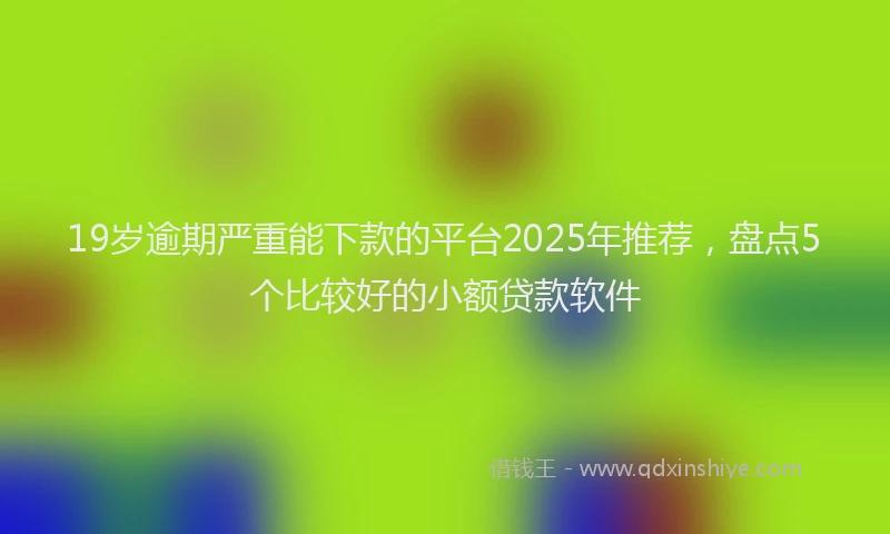 19岁逾期严重能下款的平台2025年推荐，盘点5个比较好的小额贷款软件