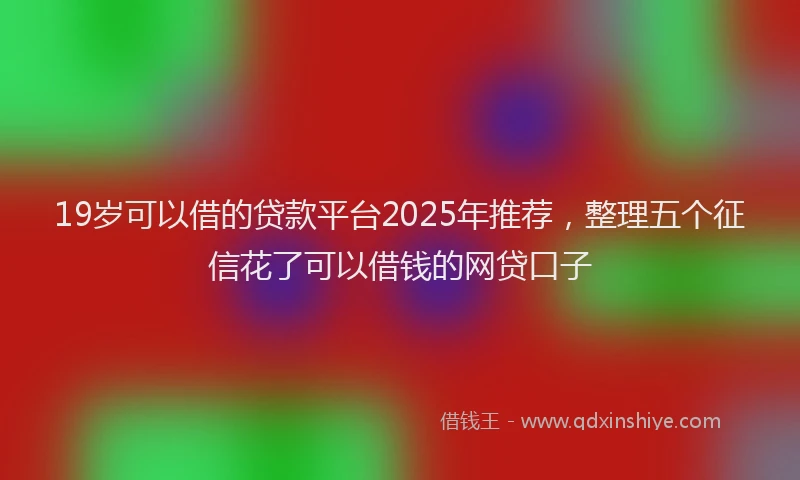19岁可以借的贷款平台2025年推荐，整理五个征信花了可以借钱的网贷口子