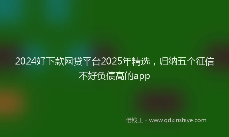 2024好下款网贷平台2025年精选，归纳五个征信不好负债高的app
