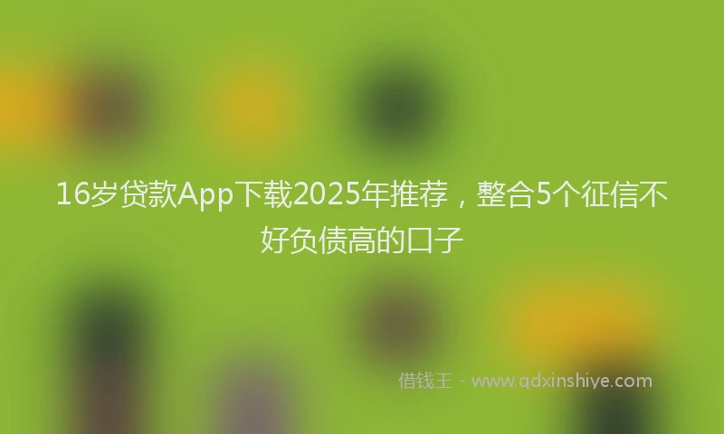 16岁贷款App下载2025年推荐，整合5个征信不好负债高的口子