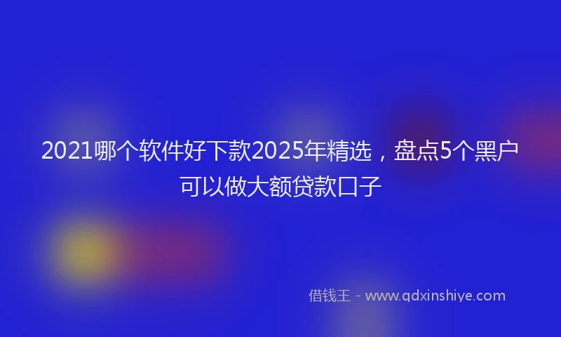 2021哪个软件好下款2025年精选，盘点5个黑户可以做大额贷款口子