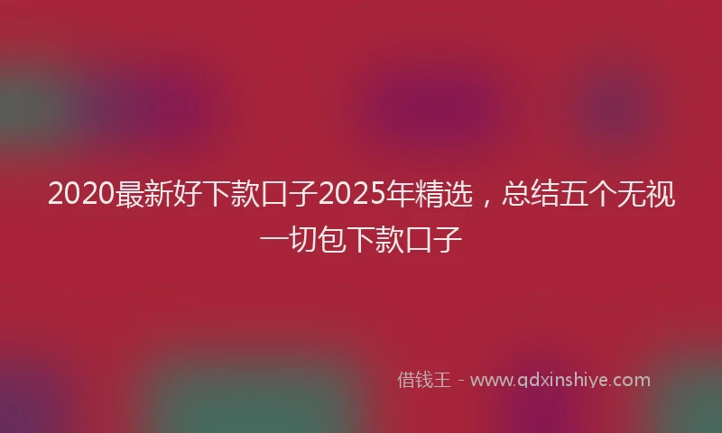 2020最新好下款口子2025年精选，总结五个无视一切包下款口子