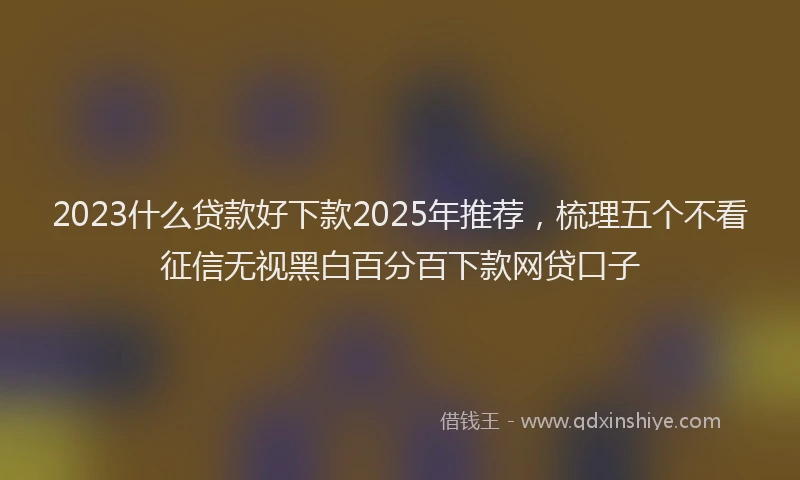 2023什么贷款好下款2025年推荐，梳理五个不看征信无视黑白百分百下款网贷口子