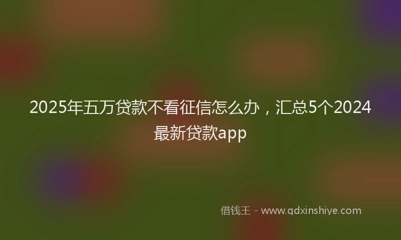 2025年五万贷款不看征信怎么办，汇总5个2024最新贷款app