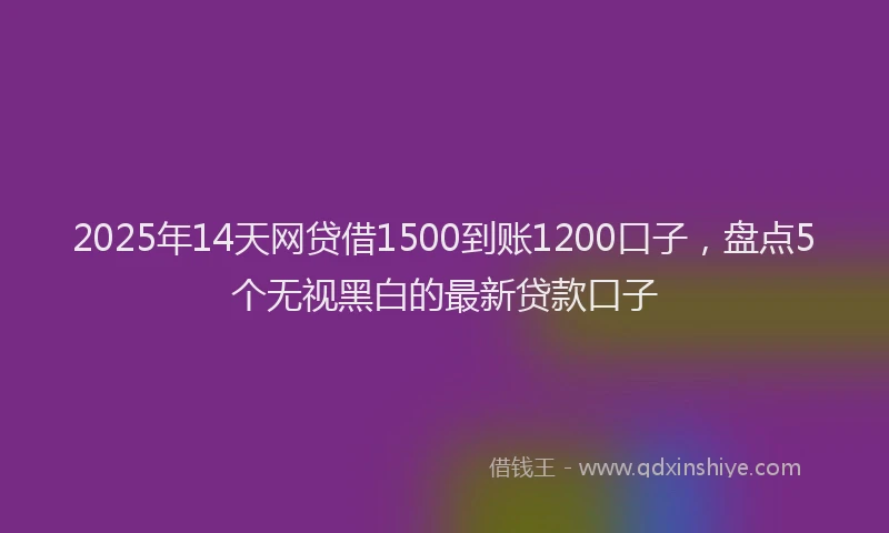 2025年14天网贷借1500到账1200口子，盘点5个无视黑白的最新贷款口子