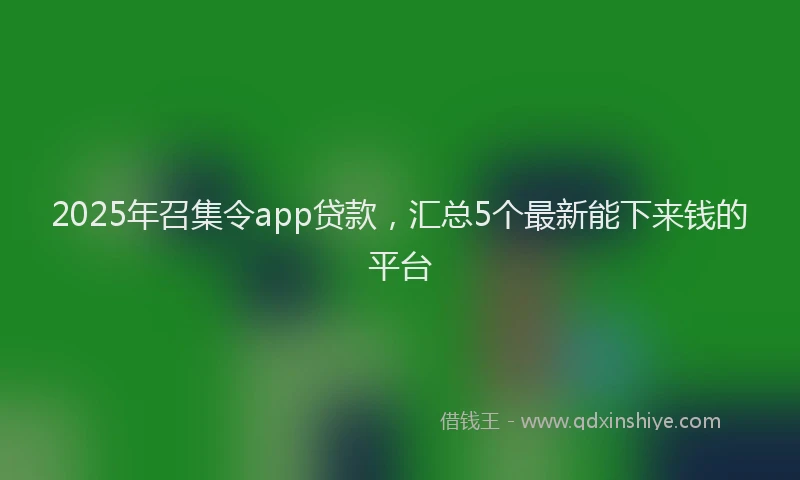 2025年召集令app贷款，汇总5个最新能下来钱的平台