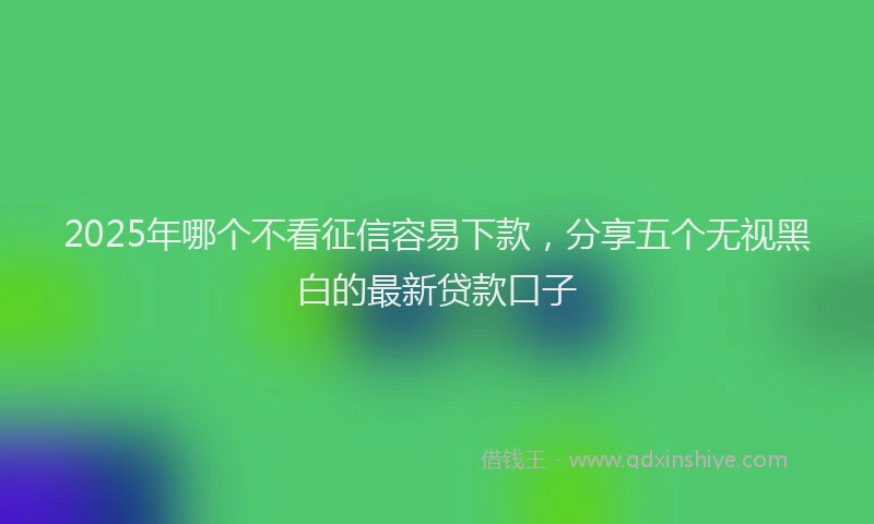 2025年哪个不看征信容易下款，分享五个无视黑白的最新贷款口子