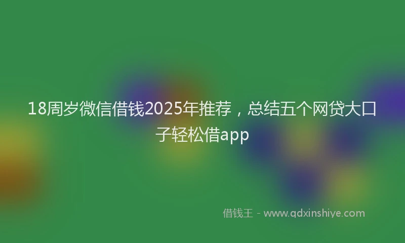 18周岁微信借钱2025年推荐，总结五个网贷大口子轻松借app