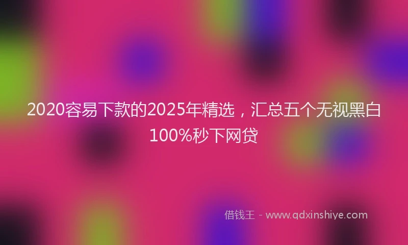 2020容易下款的2025年精选，汇总五个无视黑白100%秒下网贷