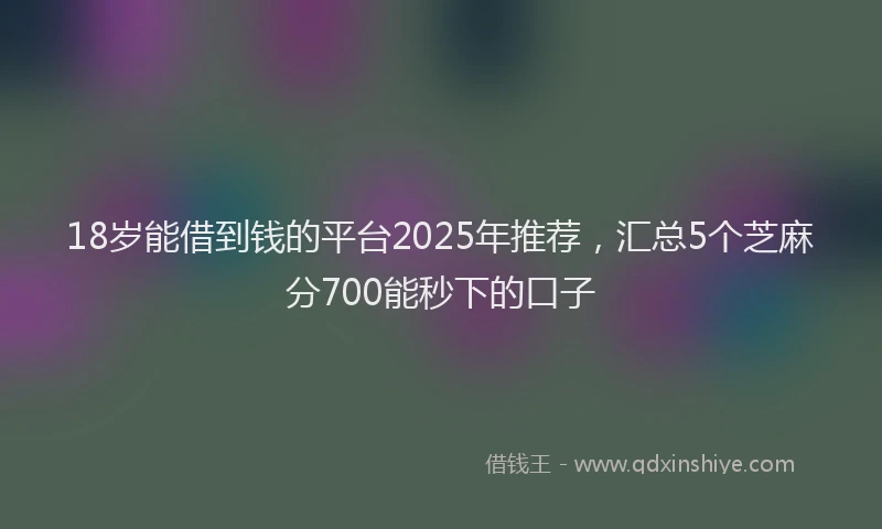 18岁能借到钱的平台2025年推荐，汇总5个芝麻分700能秒下的口子