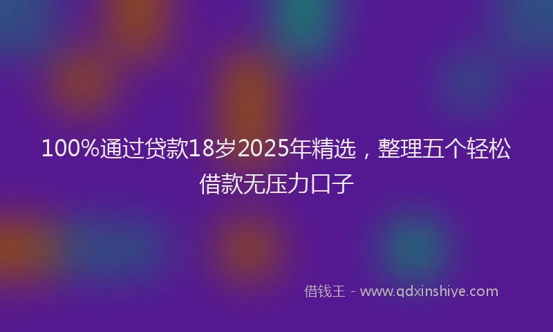 100%通过贷款18岁2025年精选，整理五个轻松借款无压力口子