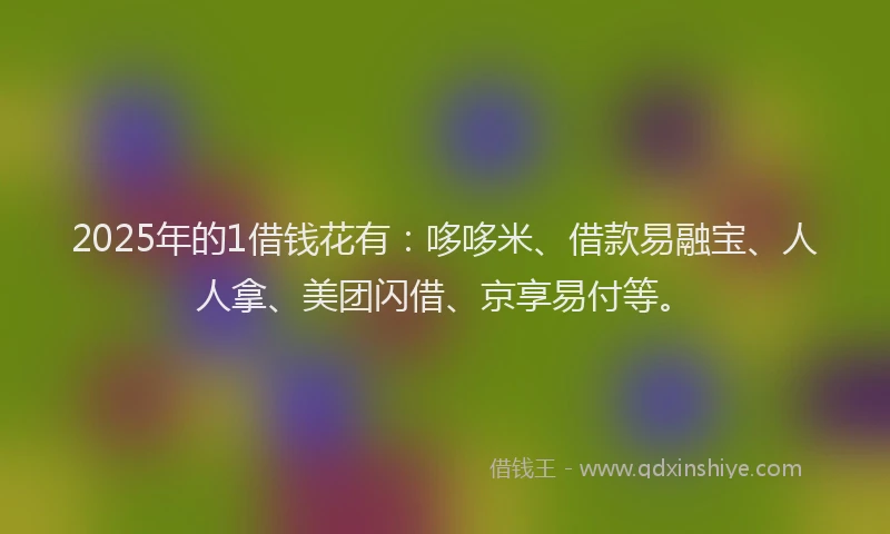 2025年的1借钱花有：哆哆米、借款易融宝、人人拿、美团闪借、京享易付等。