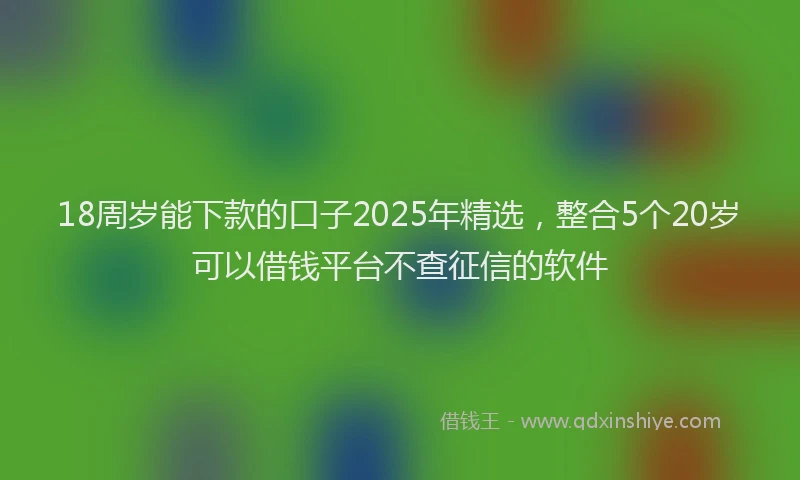 18周岁能下款的口子2025年精选，整合5个20岁可以借钱平台不查征信的软件