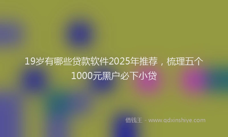 19岁有哪些贷款软件2025年推荐，梳理五个1000元黑户必下小贷