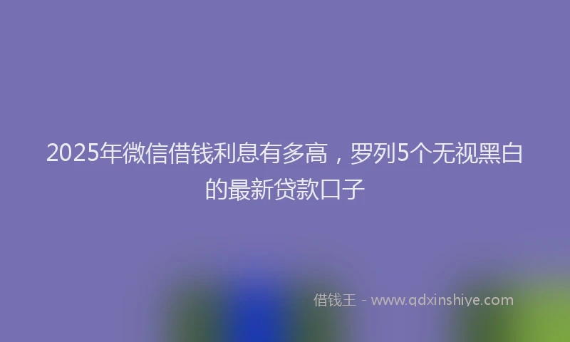 2025年微信借钱利息有多高，罗列5个无视黑白的最新贷款口子
