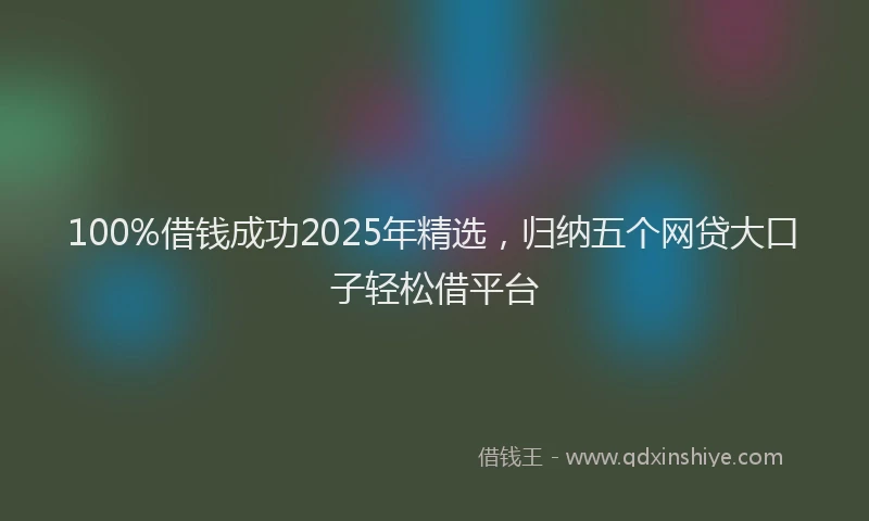 100%借钱成功2025年精选，归纳五个网贷大口子轻松借平台