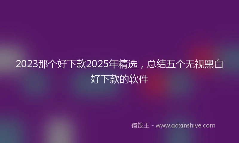 2023那个好下款2025年精选，总结五个无视黑白好下款的软件