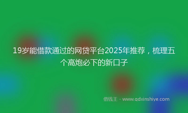19岁能借款通过的网贷平台2025年推荐，梳理五个高炮必下的新口子