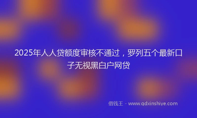 2025年人人贷额度审核不通过，罗列五个最新口子无视黑白户网贷
