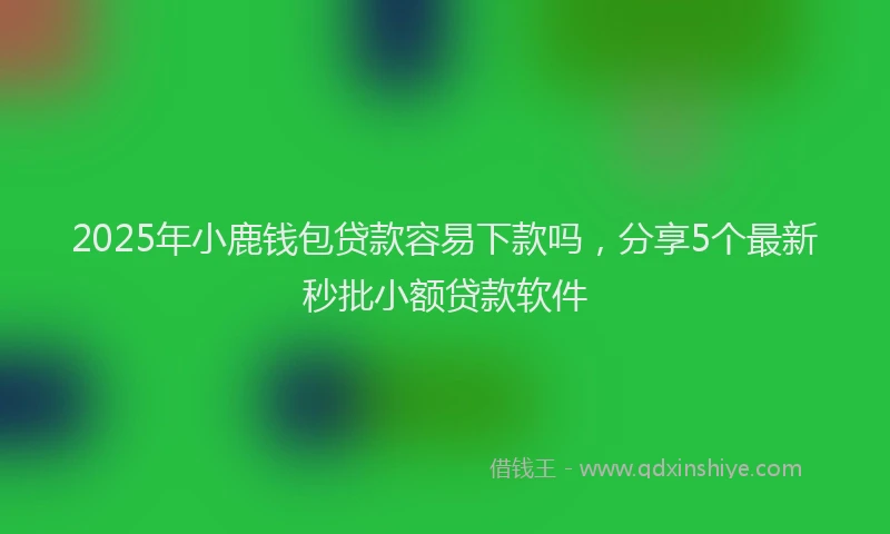 2025年小鹿钱包贷款容易下款吗，分享5个最新秒批小额贷款软件