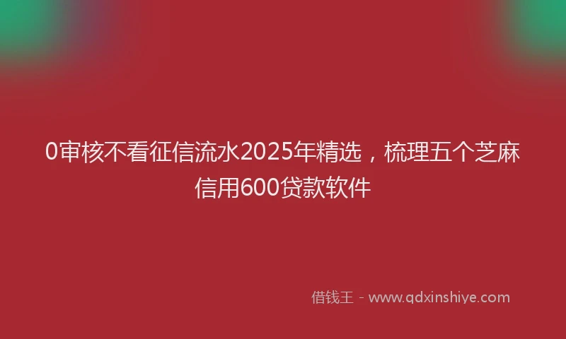 0审核不看征信流水2025年精选，梳理五个芝麻信用600贷款软件