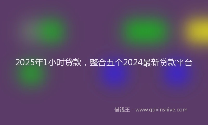 2025年1小时贷款，整合五个2024最新贷款平台