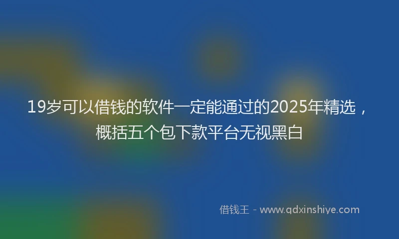19岁可以借钱的软件一定能通过的2025年精选，概括五个包下款平台无视黑白