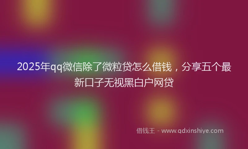 2025年qq微信除了微粒贷怎么借钱，分享五个最新口子无视黑白户网贷