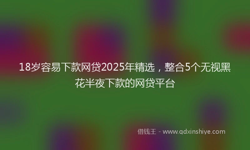 18岁容易下款网贷2025年精选，整合5个无视黑花半夜下款的网贷平台