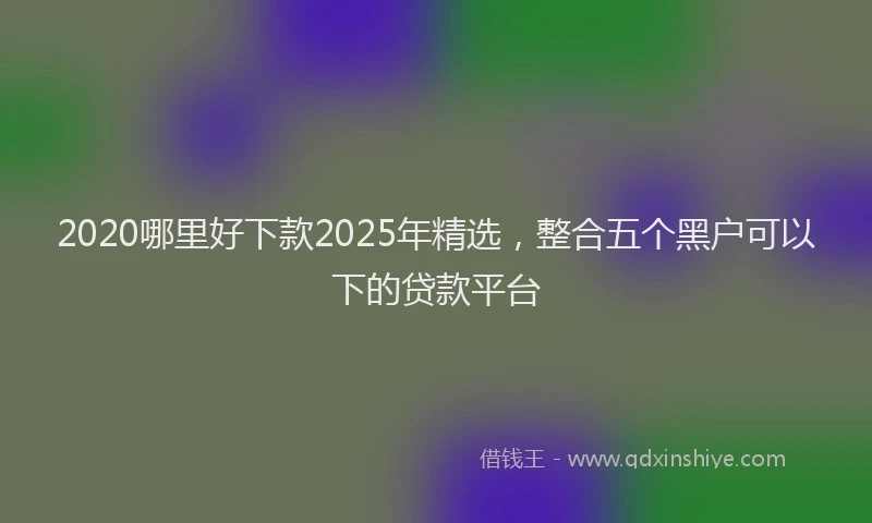 2020哪里好下款2025年精选，整合五个黑户可以下的贷款平台