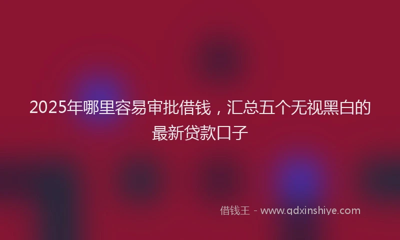 2025年哪里容易审批借钱，汇总五个无视黑白的最新贷款口子